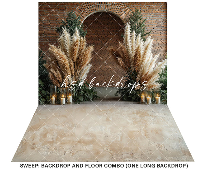 Boho Arch Brick Wall - HSD Photography Backdrops