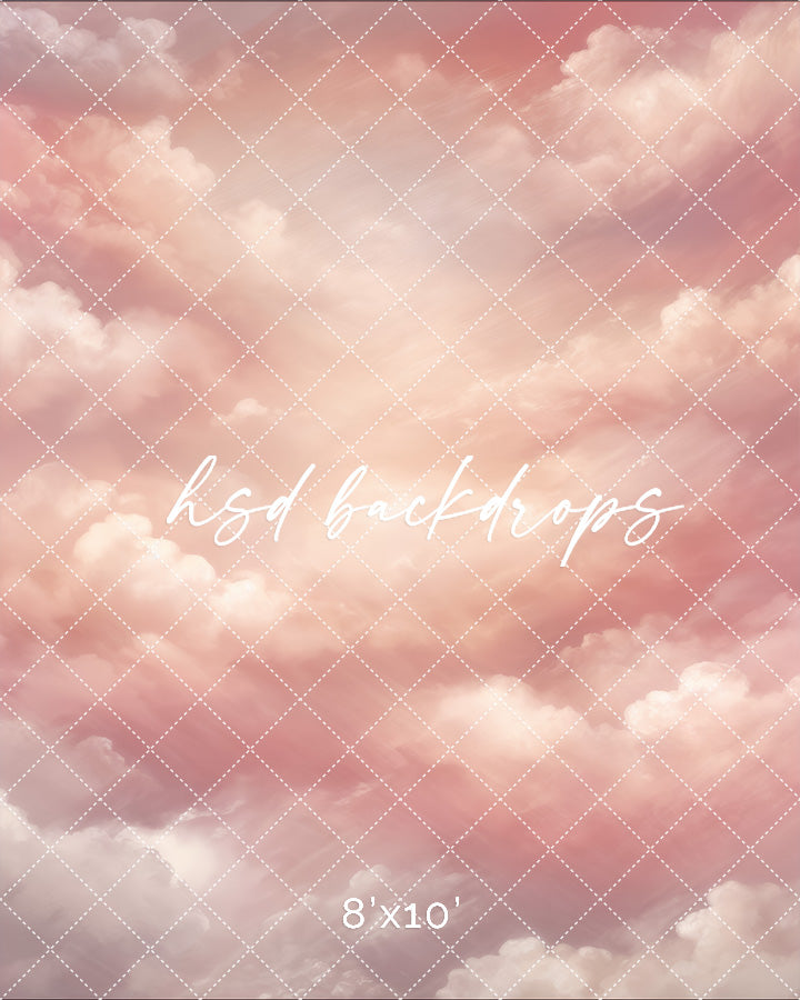 Cloudy Skies - Peachy Pink - HSD Photography Backdrops