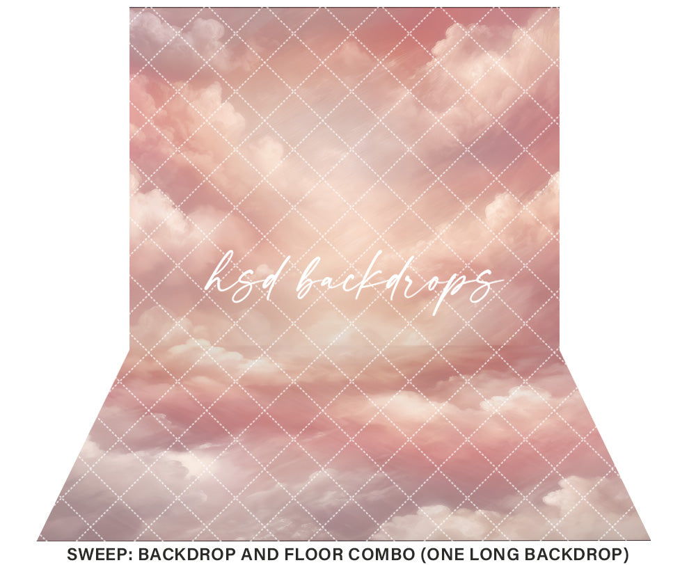 Cloudy Skies - Peachy Pink - HSD Photography Backdrops