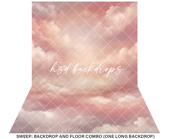 Cloudy Skies - Peachy Pink - HSD Photography Backdrops