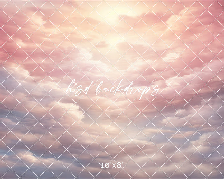 Cloudy Skies - Cotton candy Clouds - HSD Photography Backdrops