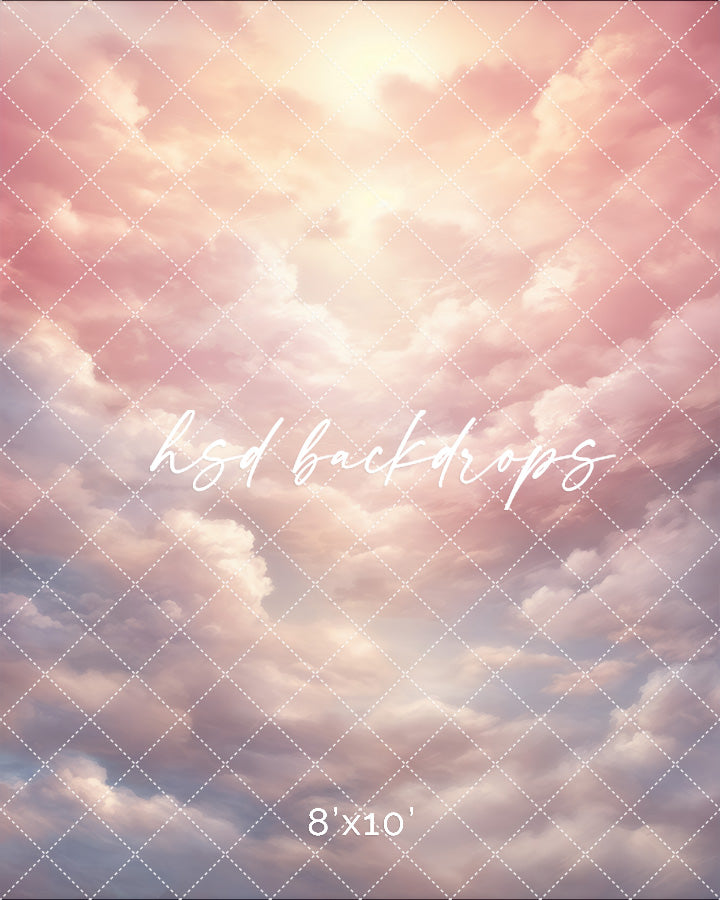 Cloudy Skies - Cotton candy Clouds - HSD Photography Backdrops