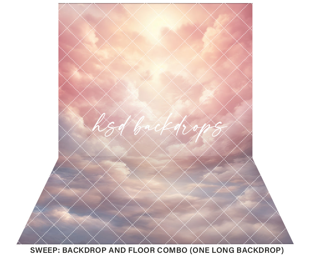 Cloudy Skies - Cotton candy Clouds - HSD Photography Backdrops