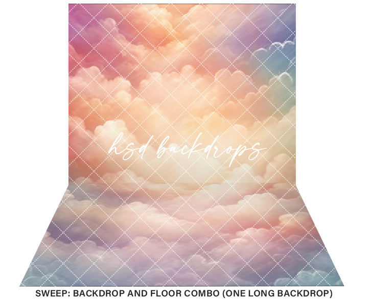 Cloudy Skies - Rainbow - HSD Photography Backdrops