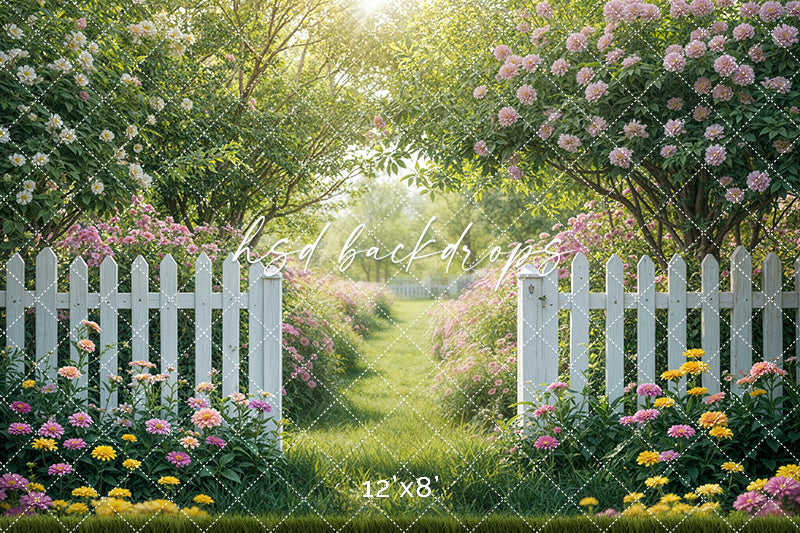 Summer Garden Entrance (sweep options) - HSD Photography Backdrops