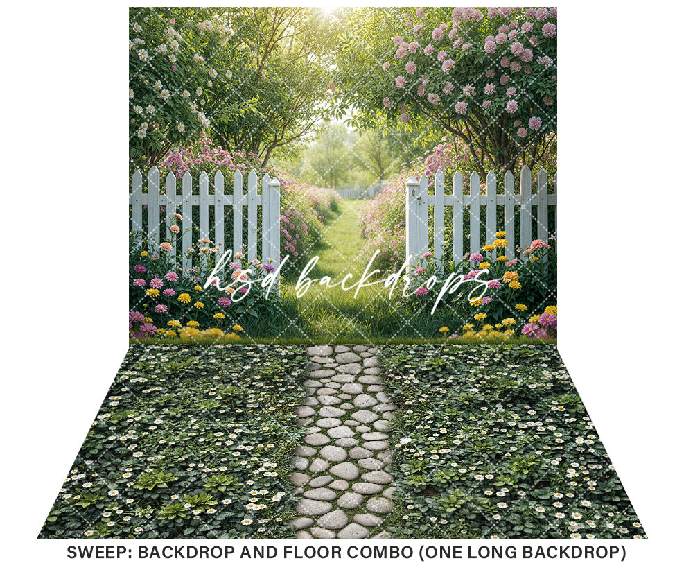 Summer Garden Entrance (sweep options) - HSD Photography Backdrops