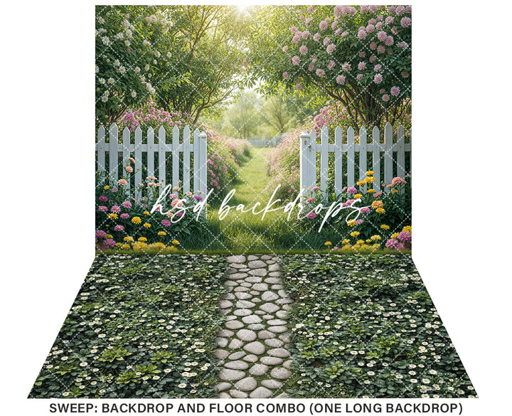 Summer Garden Entrance (sweep options) - HSD Photography Backdrops