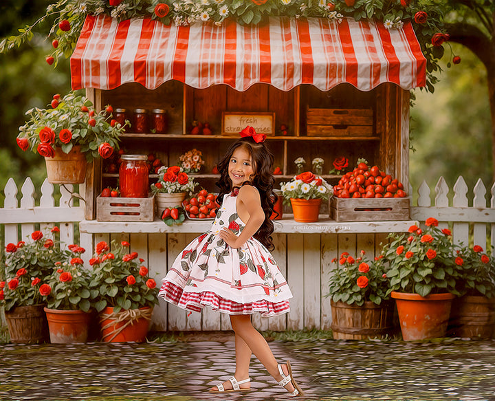 Sweet Strawberry Stand (sweep options) - HSD Photography Backdrops