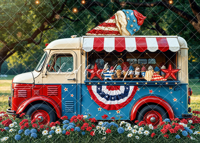 4th of July Ice Cream Truck (sweep options) - HSD Photography Backdrops