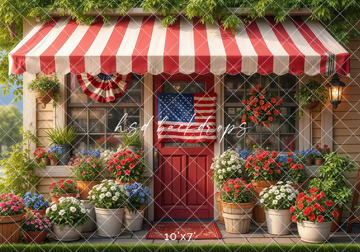 Patriotic Flower Shop (sweep options) - HSD Photography Backdrops