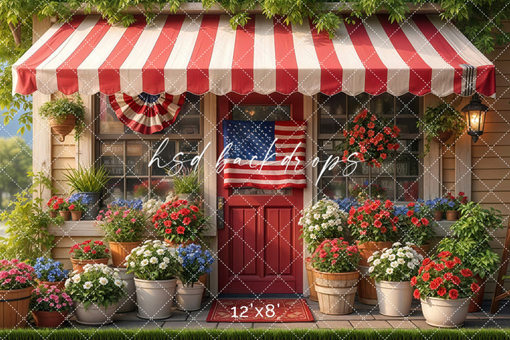 Patriotic Flower Shop (sweep options) - HSD Photography Backdrops