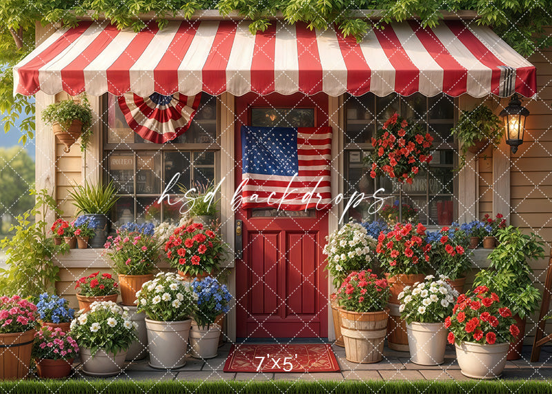 Patriotic Flower Shop (sweep options) - HSD Photography Backdrops