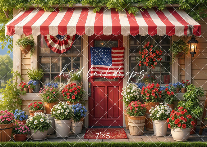 Patriotic Flower Shop (sweep options) - HSD Photography Backdrops