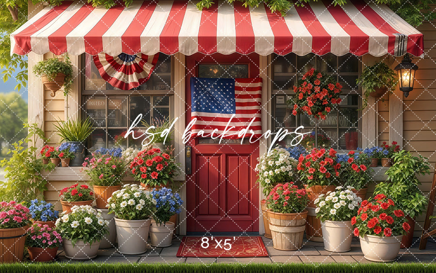 Patriotic Flower Shop (sweep options) - HSD Photography Backdrops