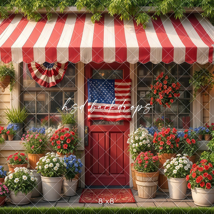 Patriotic Flower Shop (sweep options) - HSD Photography Backdrops