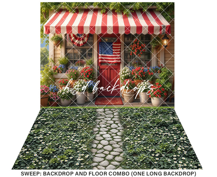 Patriotic Flower Shop (sweep options) - HSD Photography Backdrops