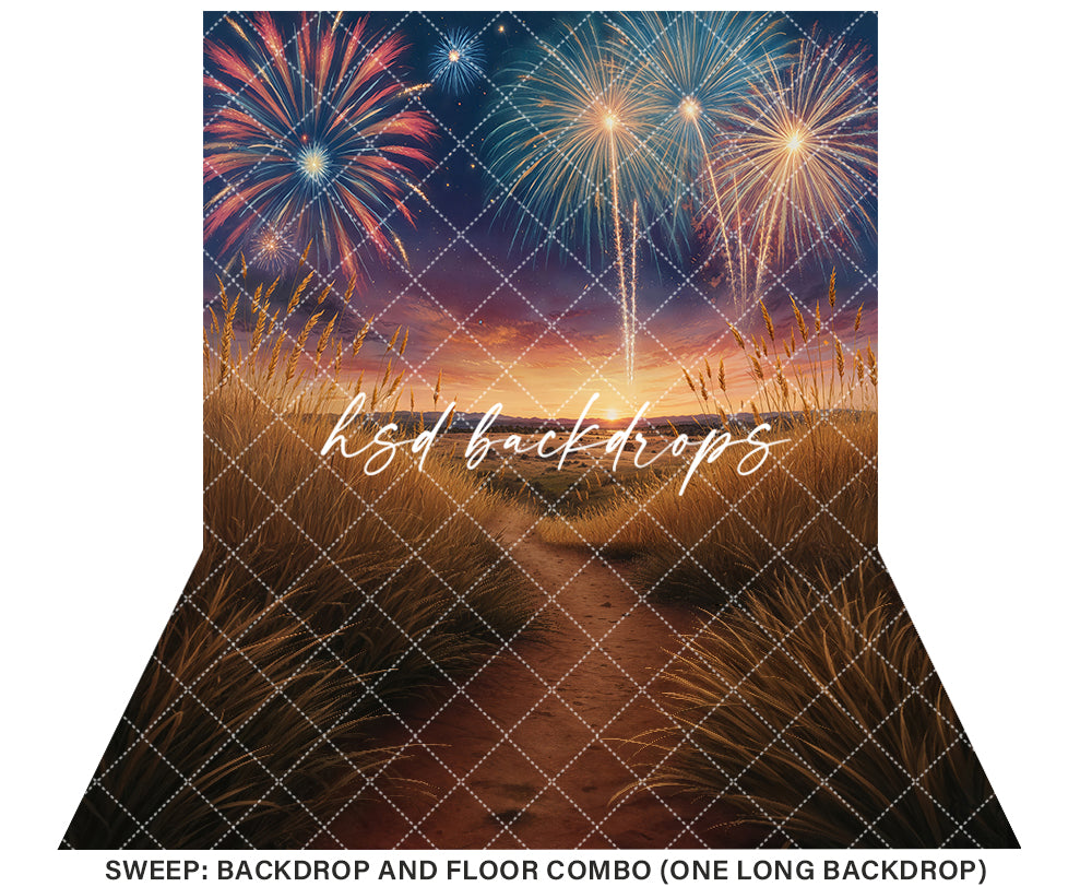 Fireworks Field (sweep options) - HSD Photography Backdrops