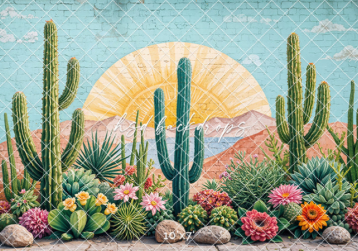 Succulent Scene Wall Art (sweep options) - HSD Photography Backdrops