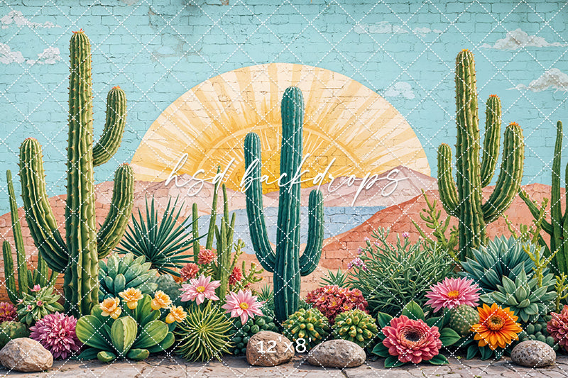 Succulent Scene Wall Art (sweep options) - HSD Photography Backdrops