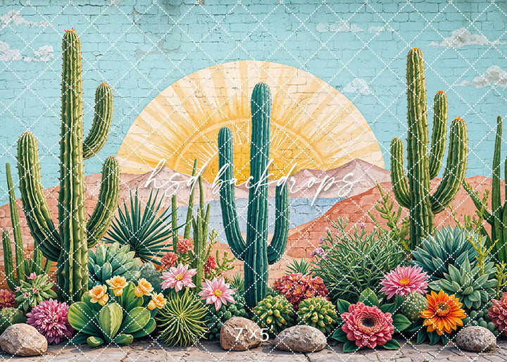 Succulent Scene Wall Art (sweep options) - HSD Photography Backdrops