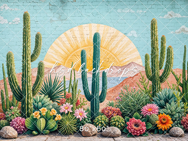 succulent photo backdrop fleece / 8'W x 8'H