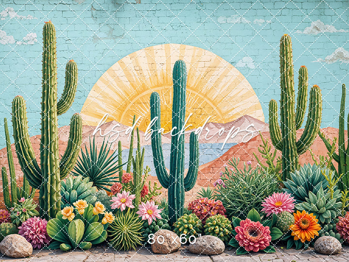 Succulent Scene Wall Art (sweep options) - HSD Photography Backdrops