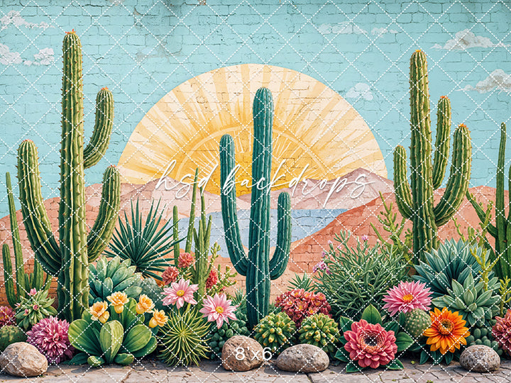 Succulent Scene Wall Art (sweep options) - HSD Photography Backdrops