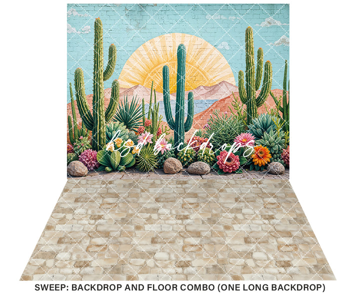 Succulent Scene Wall Art (sweep options) - HSD Photography Backdrops