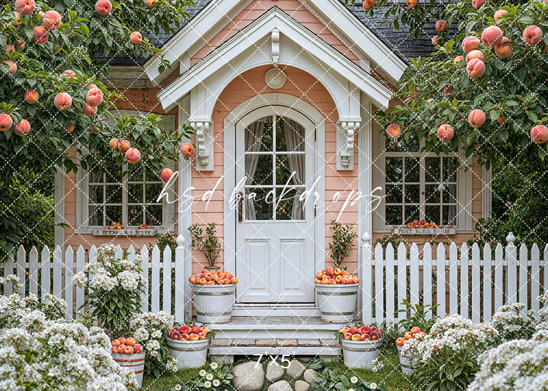 Sweet Peach Cottage (sweep options) - HSD Photography Backdrops