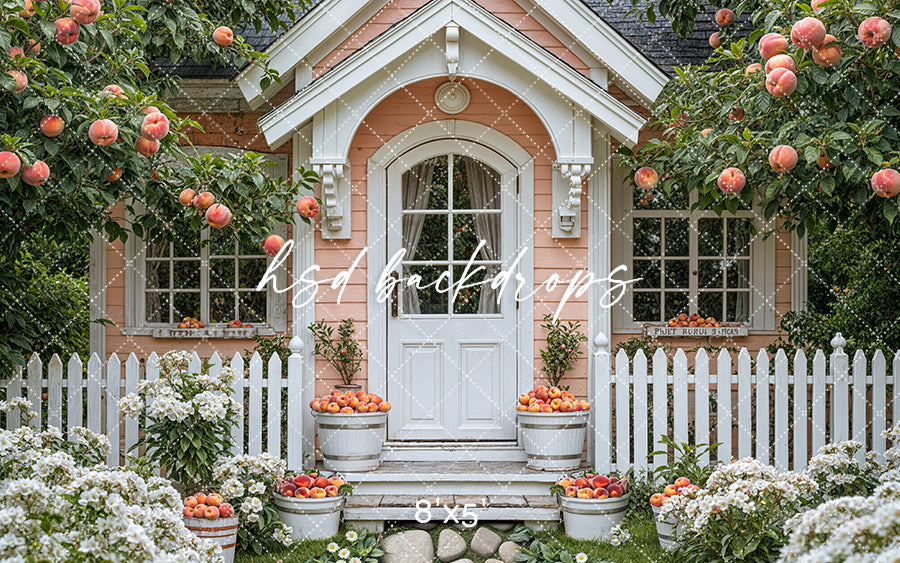 Sweet Peach Cottage (sweep options) - HSD Photography Backdrops