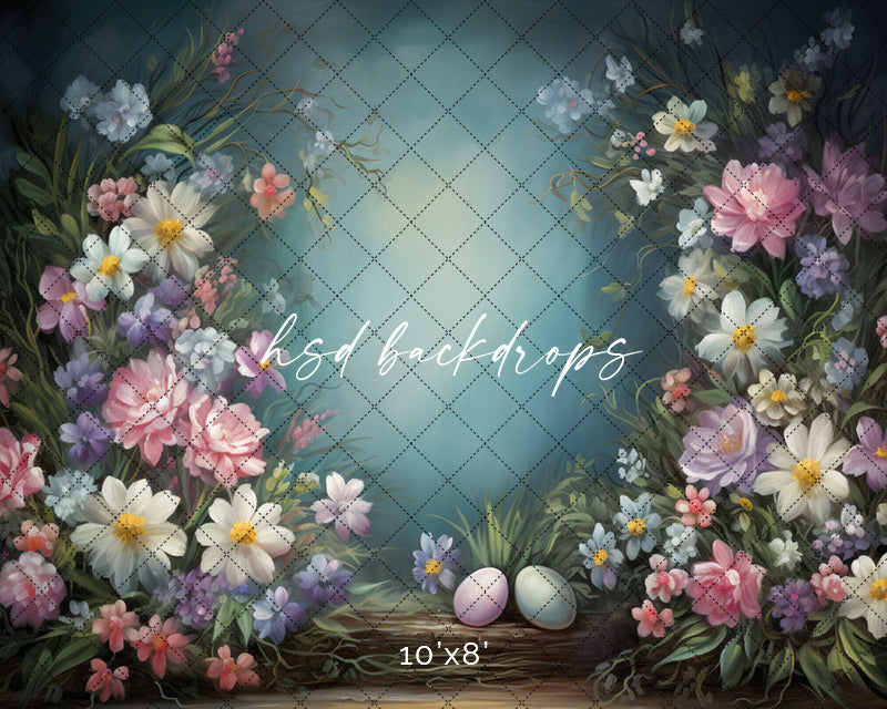Arched Easter Flowers - HSD Photography Backdrops