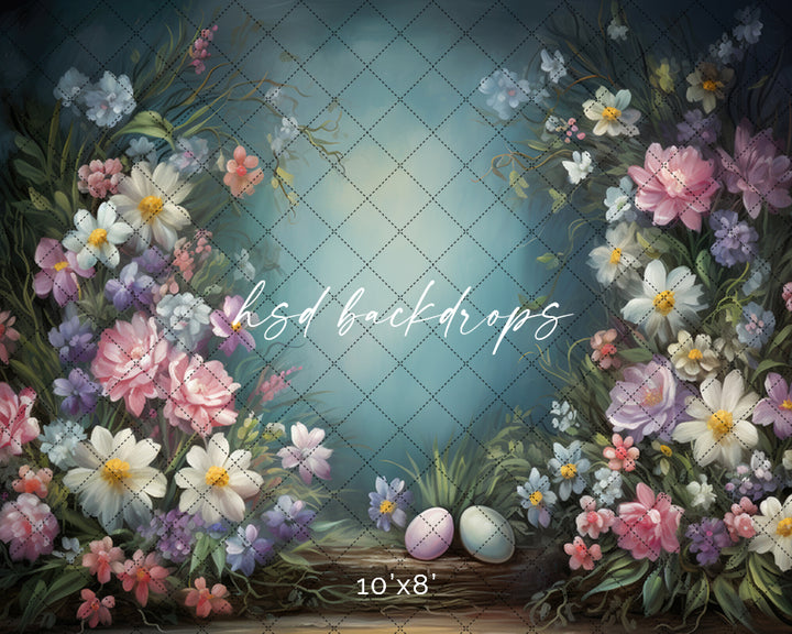 Arched Easter Flowers - HSD Photography Backdrops