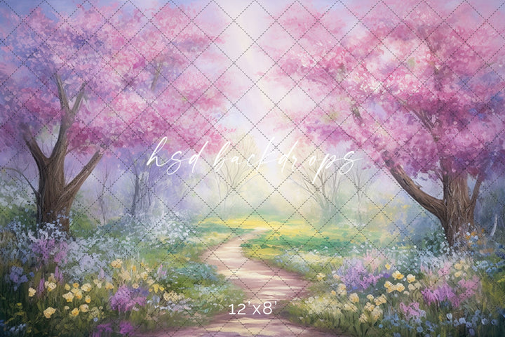 Spring Blossoms Pathway (sweep options) - HSD Photography Backdrops