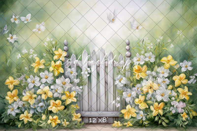 Spring Garden Gate (sweep options) - HSD Photography Backdrops