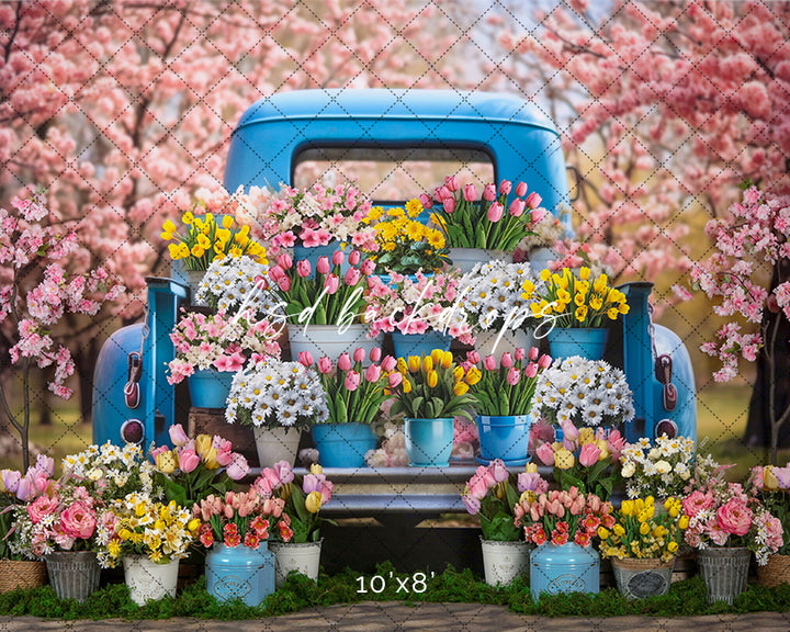 Spring Flower Truck (sweep options) - HSD Photography Backdrops