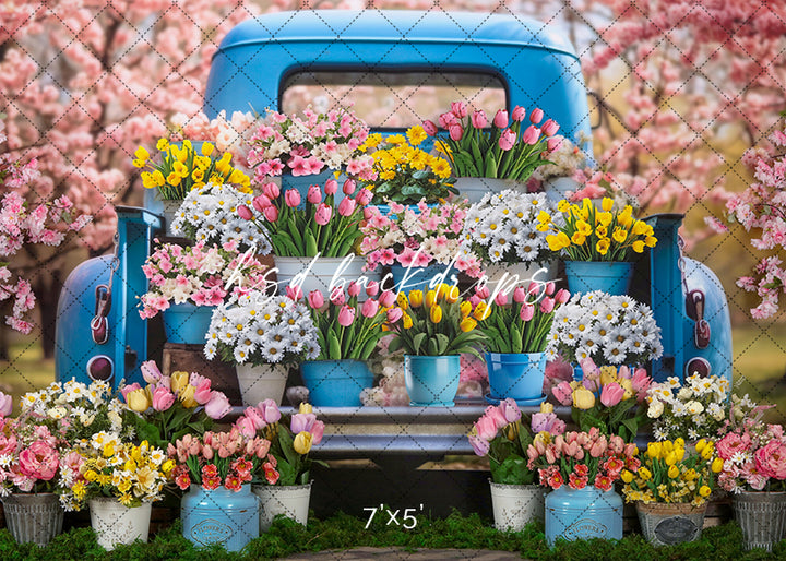 Spring Flower Truck (sweep options) - HSD Photography Backdrops
