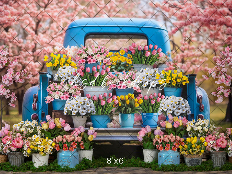 Spring Flower Truck (sweep options) - HSD Photography Backdrops