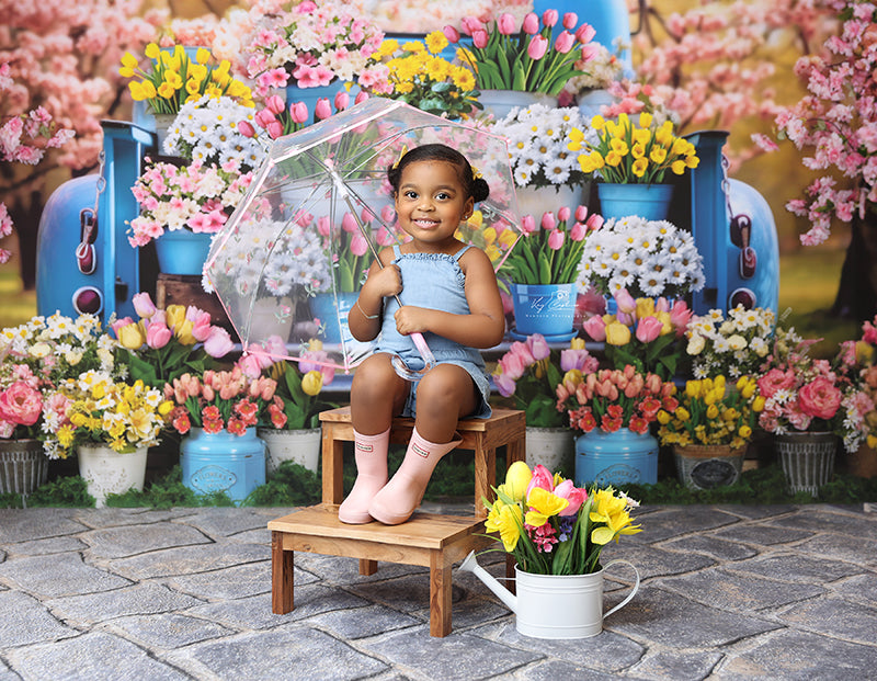 Spring Flower Truck (sweep options) - HSD Photography Backdrops