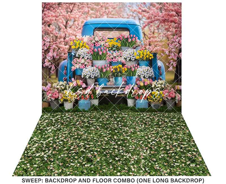 Spring Flower Truck (sweep options) - HSD Photography Backdrops