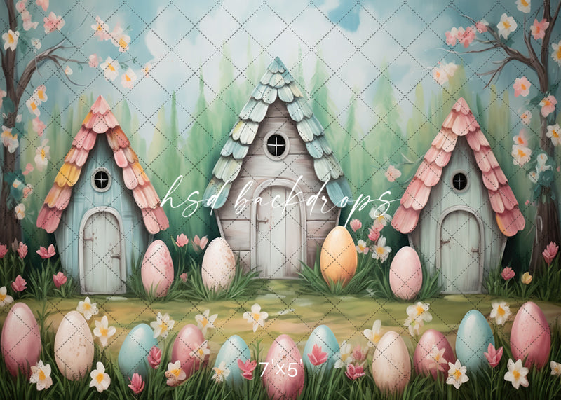 Easter Cottages - HSD Photography Backdrops
