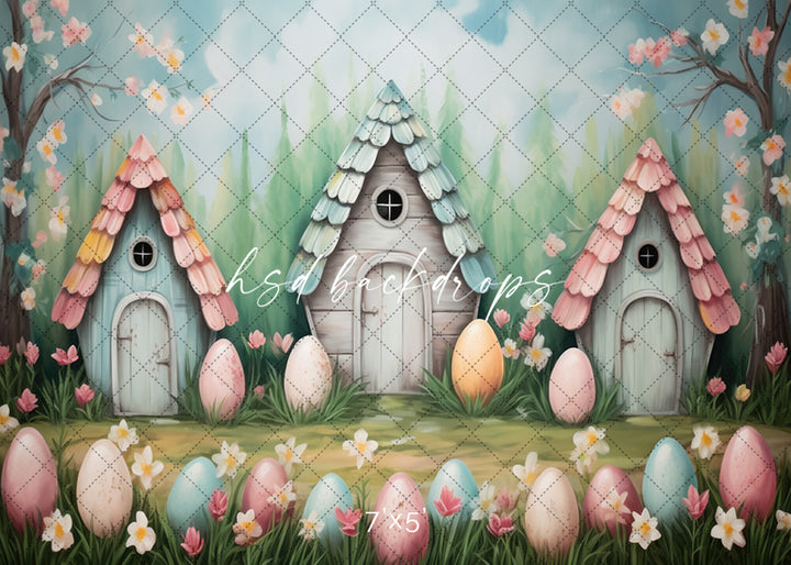 Easter Cottages - HSD Photography Backdrops