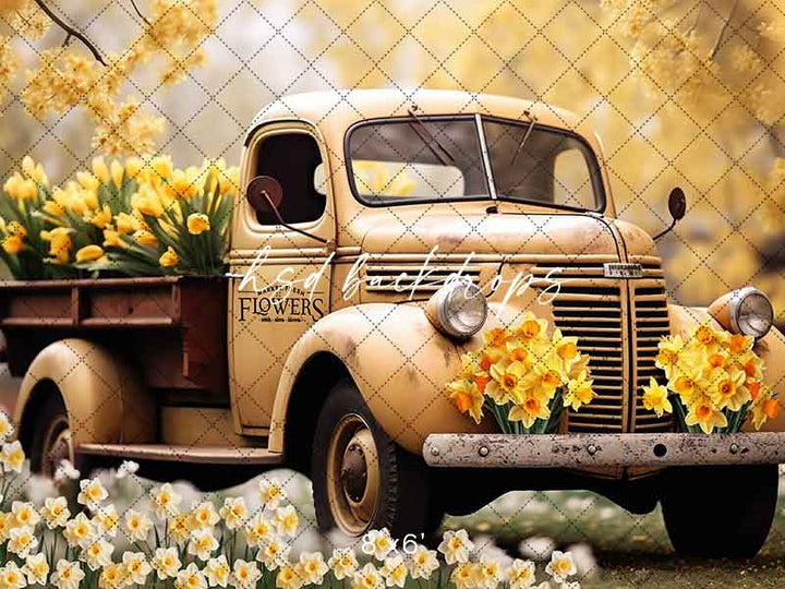 Vintage Yellow Truck (sweep options) - HSD Photography Backdrops