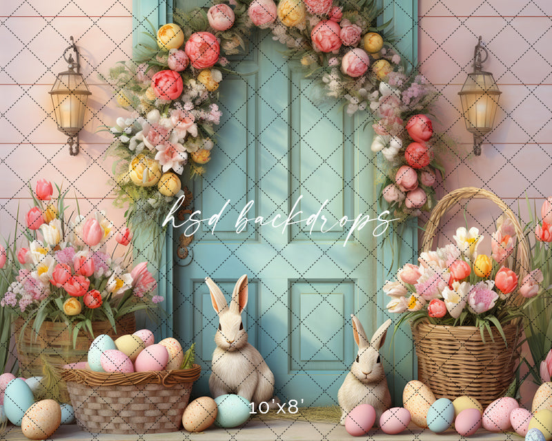Pastel Easter Door (sweep options) - HSD Photography Backdrops