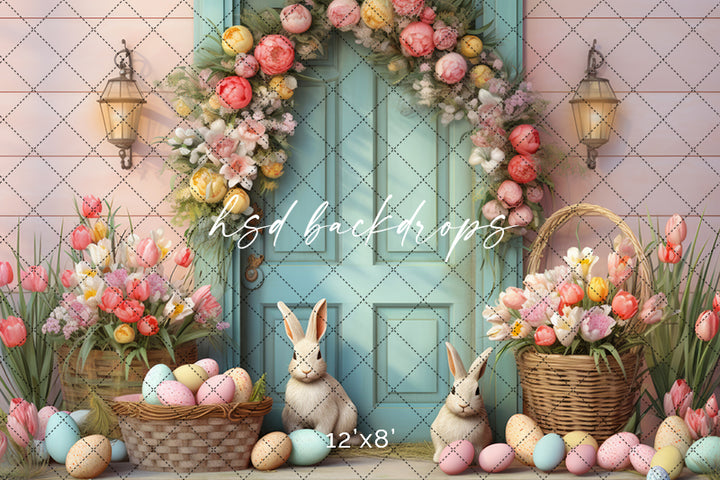 Pastel Easter Door (sweep options) - HSD Photography Backdrops