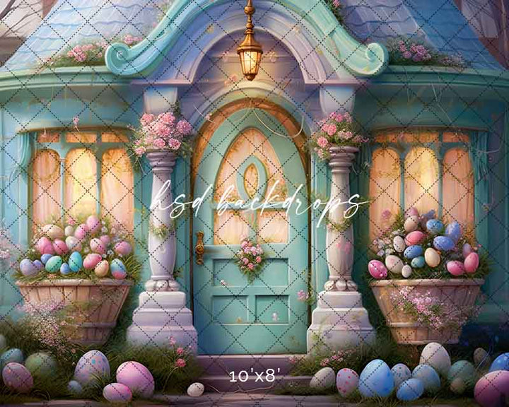 Pastel Easter House (sweep options) - HSD Photography Backdrops