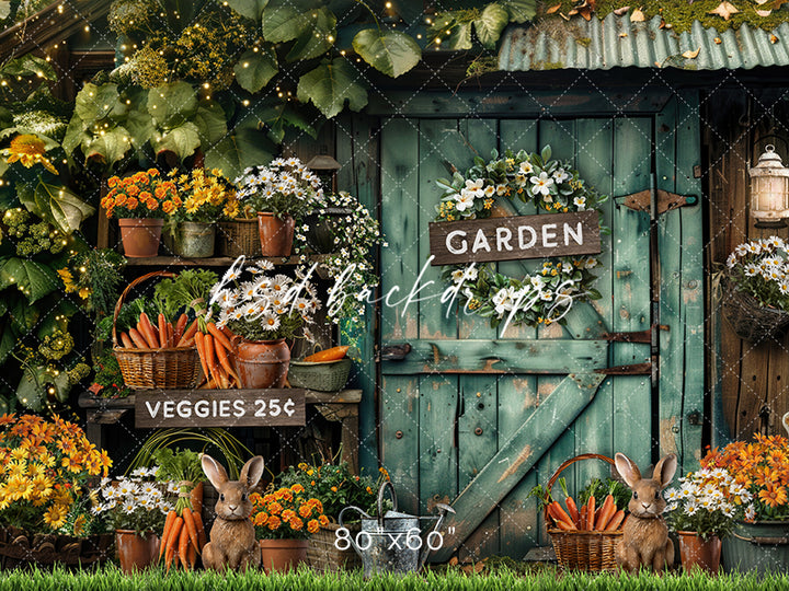 Spring Easter Backdrop for Pictures | Rustic Garden Shed Door