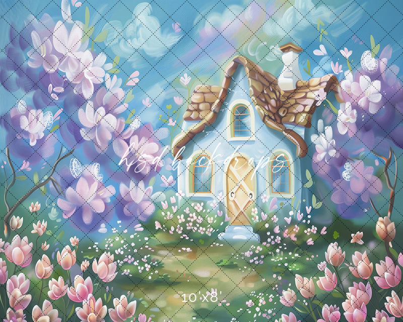 Pretty Pastel Cottage - HSD Photography Backdrops
