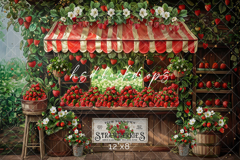 Pick Your Own Strawberries - HSD Photography Backdrops 
