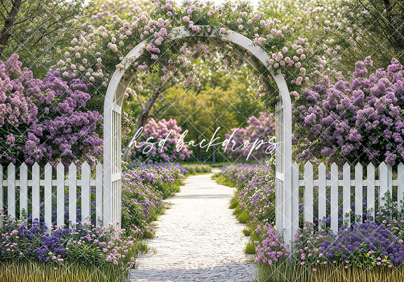 Purple Floral Arbor - HSD Photography Backdrops