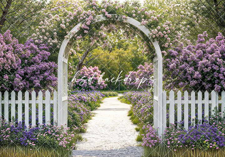 Purple Floral Arbor - HSD Photography Backdrops